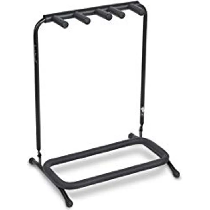 Rockstand RS20890B, Gitarren Multi Ständer für 2 E-Gitarren/Bass und 1 Akustikgitarre, klappbar, schwarz, nicht für Nitrolack geeignet