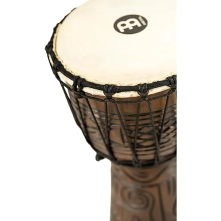 Meinl Percussion Rope Artifact Djembe, Kleine Handtrommel mit Ziegenfell, Durchmesser 8 Zoll, Mahagoni, Braun (HDJ17-S) – Bild 3