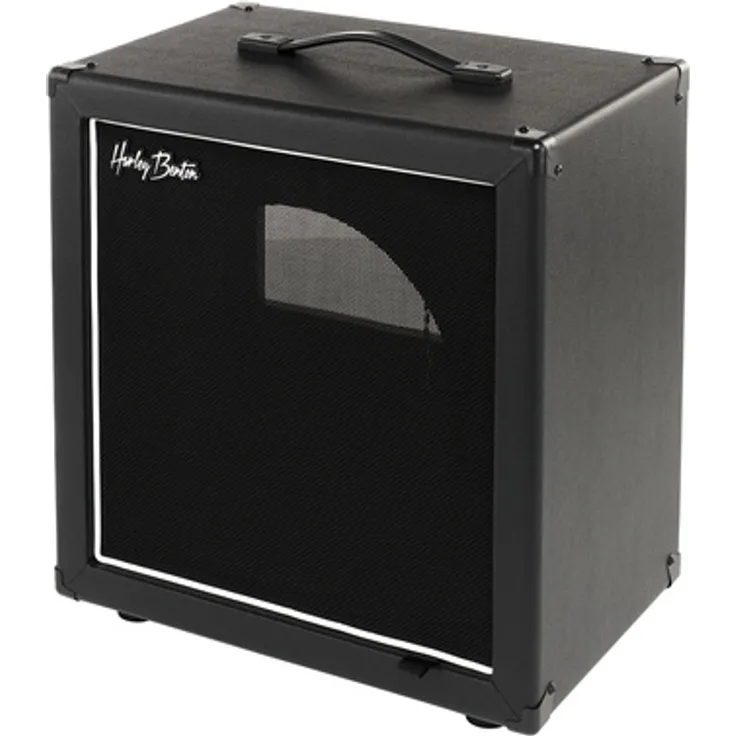 Harley Benton G112Plus Unloaded, Gitarrenbox ohne Lautsprecher, halboffene Rückseite, schwarzer Taurus-Tolex-Bezug, rutschfeste Gummifüße