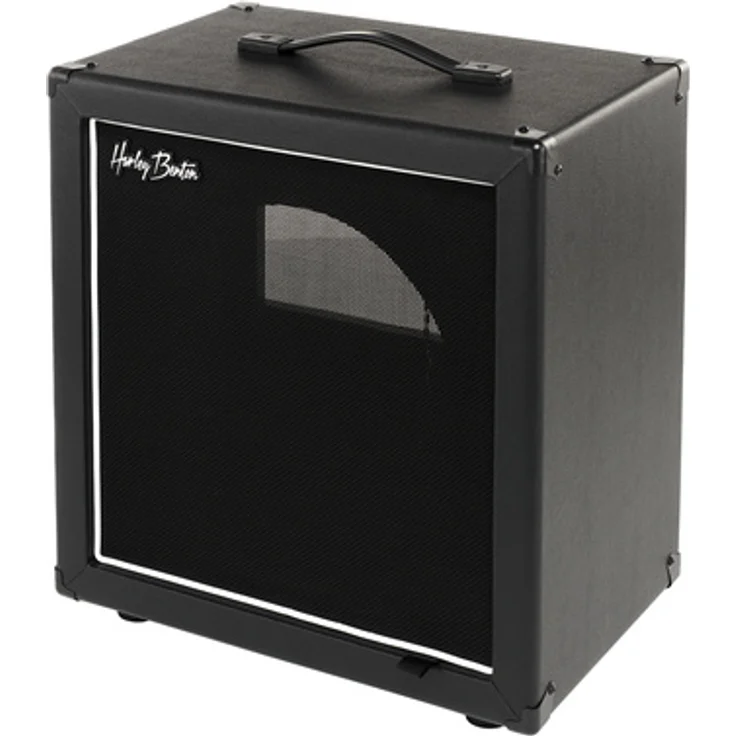 Harley Benton G112Plus Unloaded, Gitarrenbox ohne Lautsprecher, halboffene Rückseite, schwarzer Taurus-Tolex-Bezug, rutschfeste Gummifüße