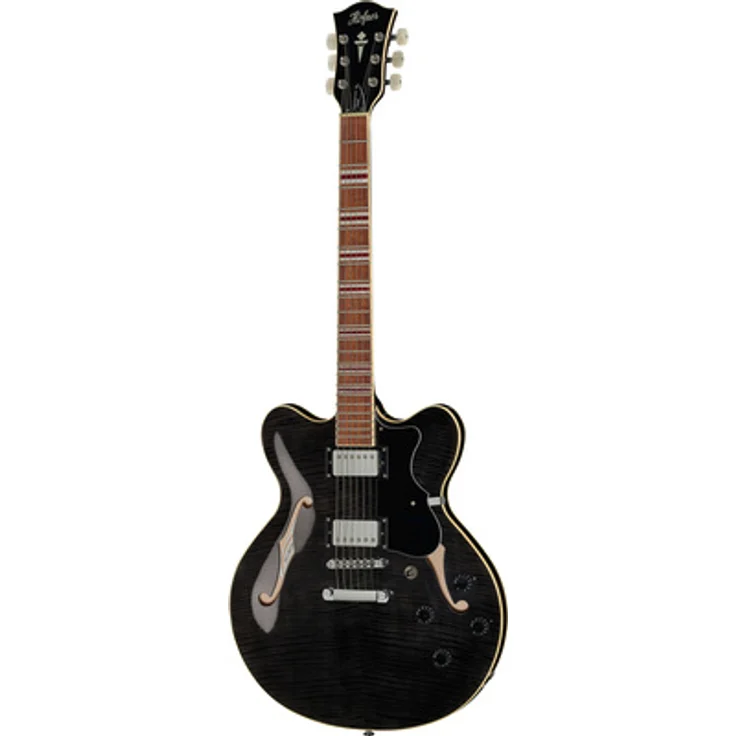 Höfner HCT-VTH-BK Verythin Contemporary Halbresonanz-Gitarre, geriegelte Ahorndecke, 2 Humbucker, Farbe Schwarz