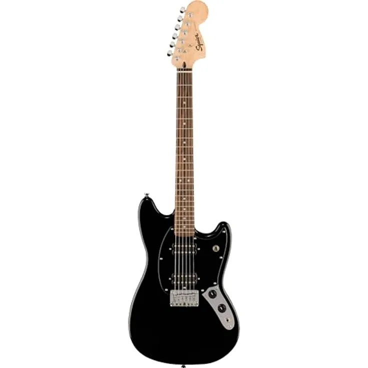 Squier Sonic Mustang HH E-Gitarre, Poplar Korpus, Ahorn Hals, 24" Mensur, Black