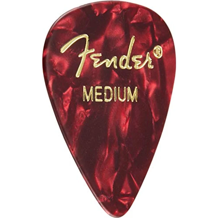 Fender 351 Shape Premium Plektren, 12 Stück, Medium Stärke, Rot Moto, für E-Gitarre, Akustikgitarre, Mandoline und Bass – Bild 3