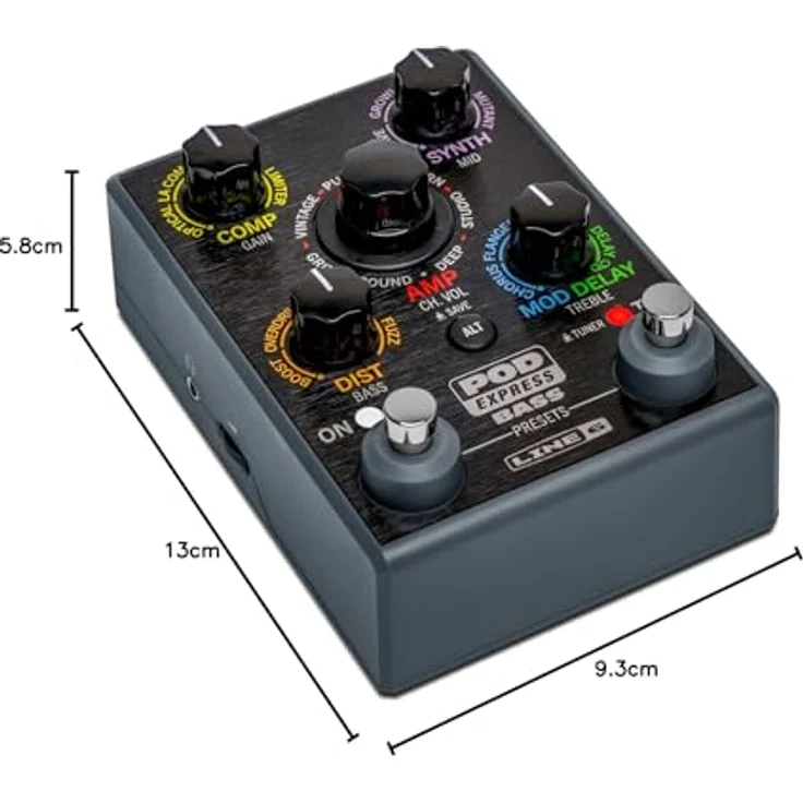 Line6 Pod Express Bass, Multi-Effektpedal für E-Bass mit 7 Verstärker- und 17 Effektmodellen, Fußpedalformat – Bild 8