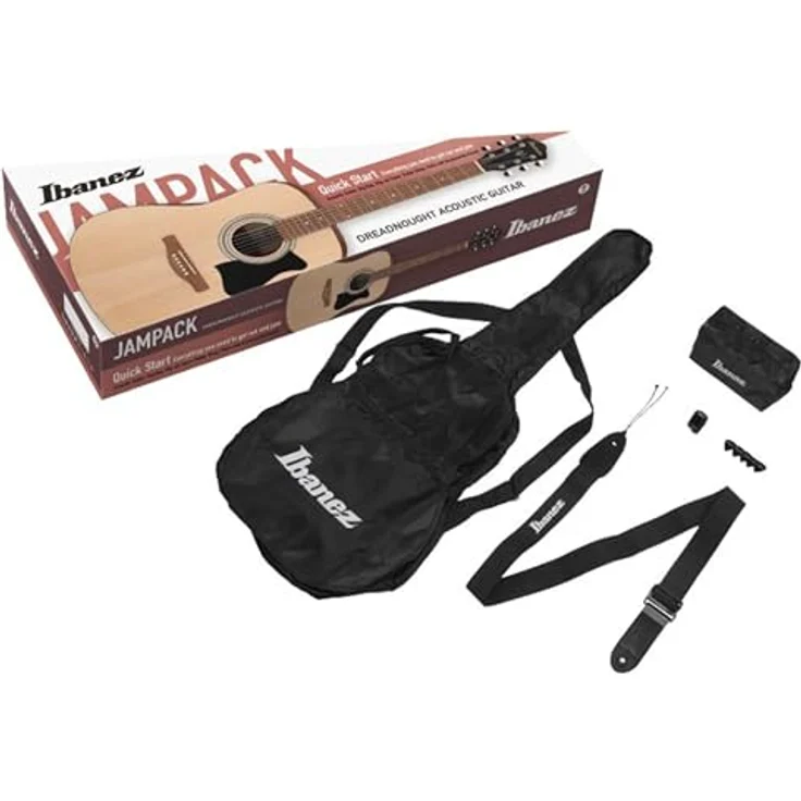 Ibanez V54NJP-WK Set, Dreadnought Westerngitarre mit Meranti-Decke und -Boden, Weathered Black Open Pore, inkl. Gig Bag und Zubehör – Bild 2