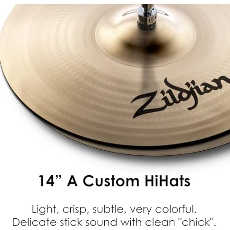 Zildjian A Custom Series 14" Hi-Hat Becken, mitteldünn, Brilliant Finish mit 80/20 Kupferzinnverhältnis, leicht und knackig – Bild 3
