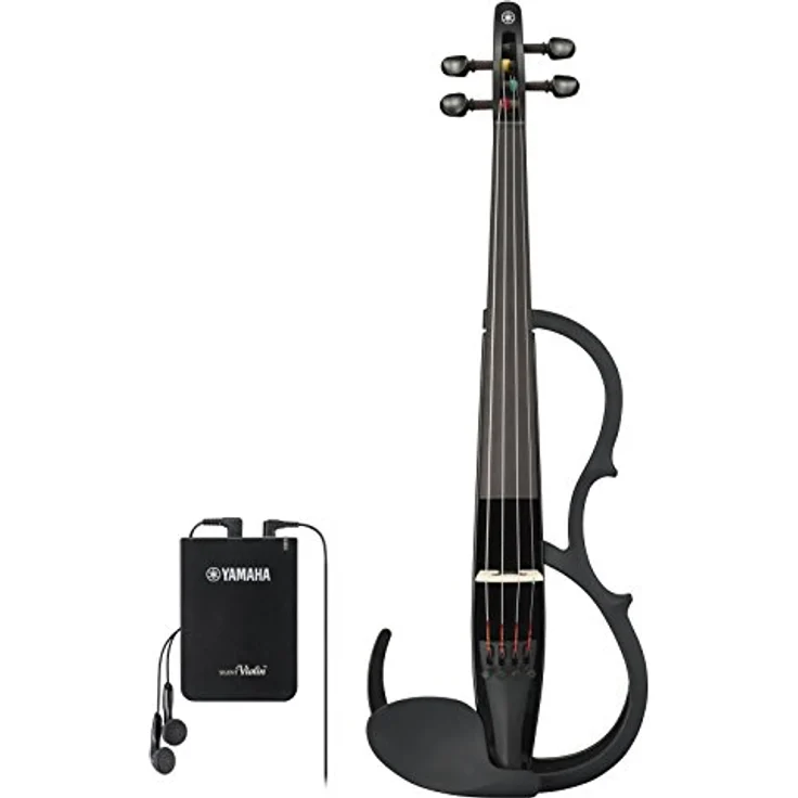 Yamaha YSV104 – Silent Violine mit D'Addario Zyex-Saiten, Piezo-Tonabnehmer und Kontrollbox, schwarz – Bild 1