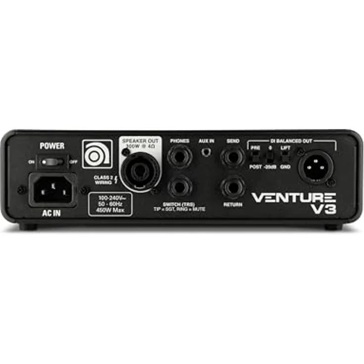 Ampeg Venture V3, Transistor E-Bass Topteil mit 300 Watt Leistung, SVT- und B15-Voicings, 3-Band-EQ und Overdrive – Bild 5