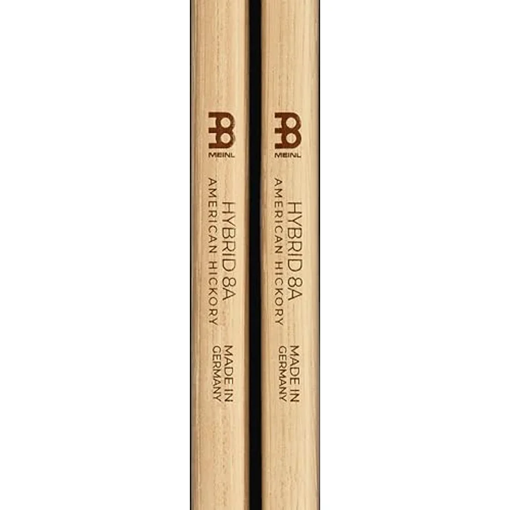 Meinl 8A Hybrid Hickory Drumsticks, American Hickory Holz, medium Gewicht, 413 mm Länge, 14,1 mm Durchmesser, made in Germany – Bild 9