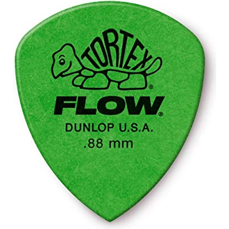 Dunlop Flow Standard Pick Set 0,88 mm, 12 Stück Plektren in Grün, langlebig mit scharfer Spitze für Präzision – Bild 1