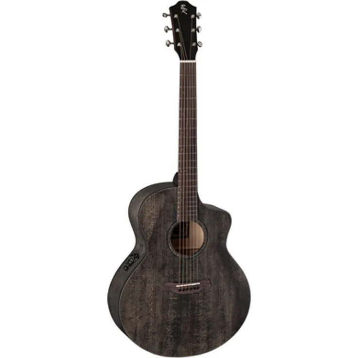 Baton Rouge X21S/FJEC-SCC, Westerngitarre Folk Jumbo mit massiver Fichtendecke, Ahornboden, Mahagonihals und Tonabnehmer Cole Clark PG3 MK2, Screwed Charcoal Satin Finish