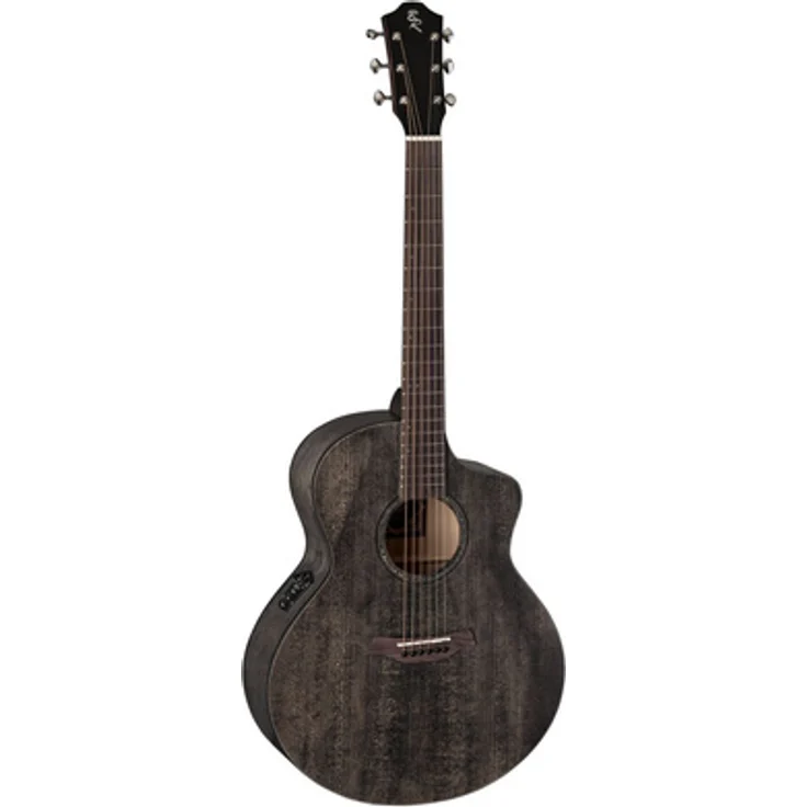 Baton Rouge X21S/FJEC-SCC, Westerngitarre Folk Jumbo mit massiver Fichtendecke, Ahornboden, Mahagonihals und Tonabnehmer Cole Clark PG3 MK2, Screwed Charcoal Satin Finish