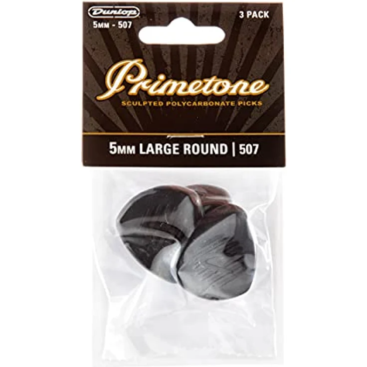 Dunlop Primetone Pick Pack 5mm L 507, Set mit 3 hochwertigen Plektren aus langlebigem Polycarbonat, gewölbte griffige Oberfläche – Bild 4