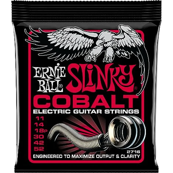 Ernie Ball Burly Slinky Cobalt E-Gitarrensaiten, Stärke 11-52, für starken Ton und optimierte Pickup-Interaktion – Bild 1
