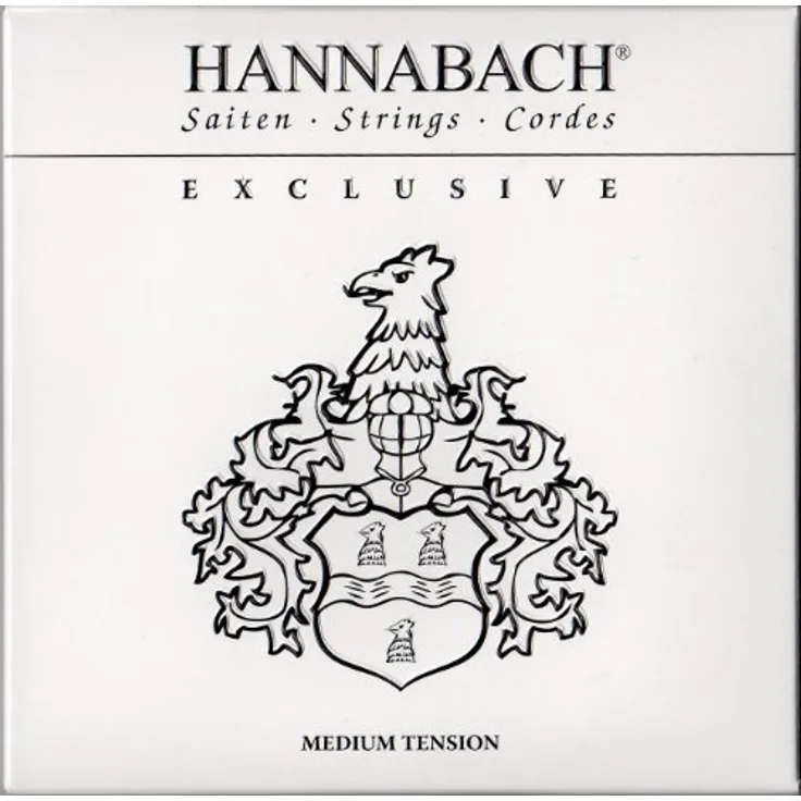 Hannabach Klassikgitarrensaiten Exclusive Serie Medium Tension, High-End Premium-Saiten mit ausgewogenem Klangbild und hoher Langlebigkeit