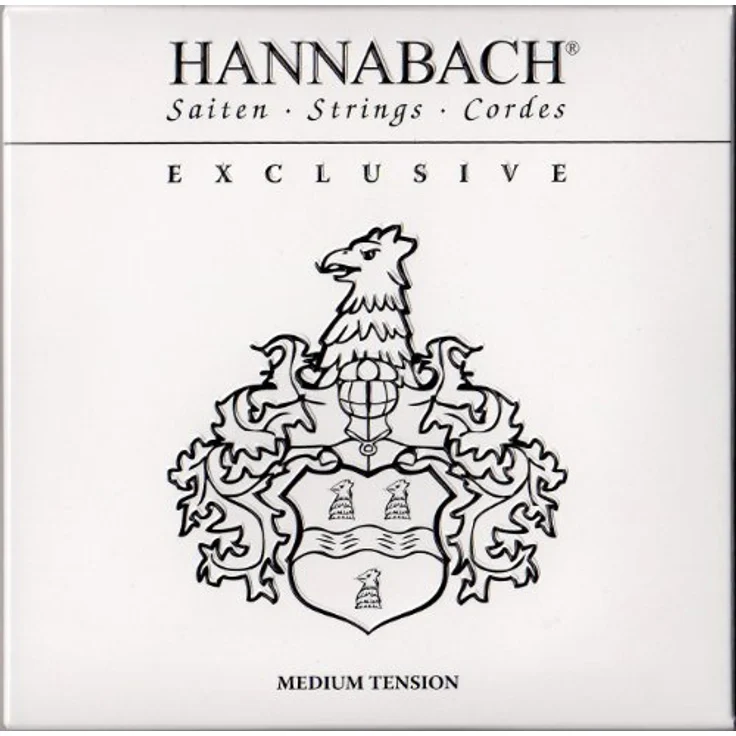 Hannabach Klassikgitarrensaiten Exclusive Serie Medium Tension, High-End Premium-Saiten mit ausgewogenem Klangbild und hoher Langlebigkeit
