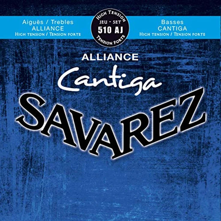 Savarez Alliance Cantiga Saiten für Klassikgitarre, High Tension, blau, 510AJ – Carbon-Diskantsaiten mit versilberten Bass-Saiten für hervorragende Klangqualität und Spielbarkeit