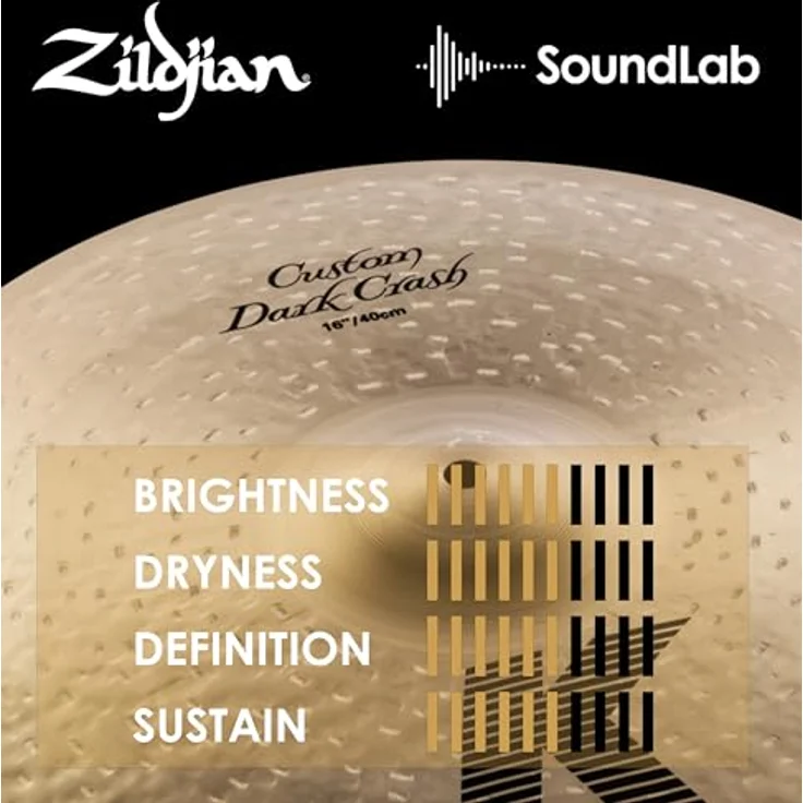 Zildjian K-Custom Dark Crash 16", hochwertiges Schlagzeugbecken für ausgewogene Klänge – Bild 5