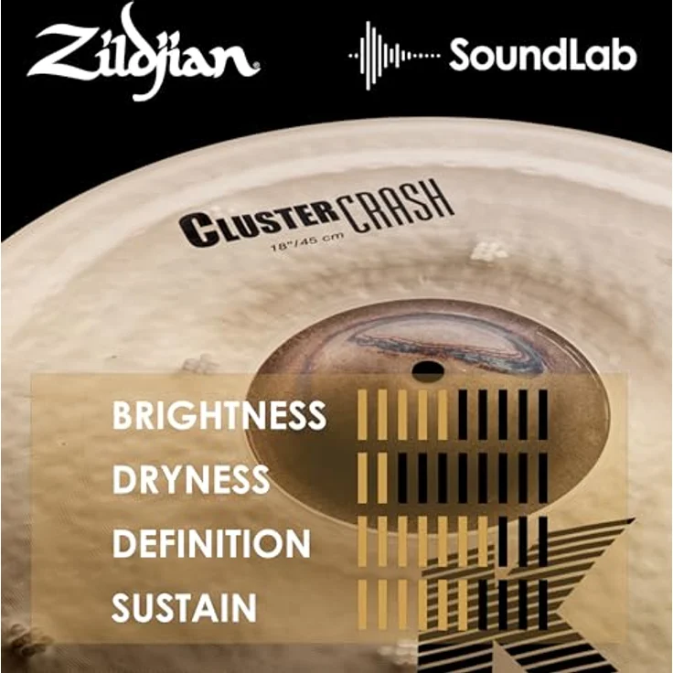 Zildjian K0933 K Becken 18" K Cluster Crash, extra dünn aus B20 Bronze mit gehämmertem Finish und ungedrehter Glocke – Bild 5