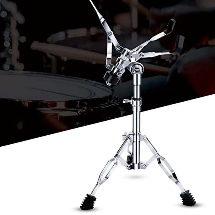 Qezodsx Schlinge Trommel Ständer, Verstellbarer Snare Ständer für 8-14 Zoll Trommeln, doppelstrebig und langlebig, bestehend aus hochwertiger Legierung mit verchromten Knaufschlössern – Bild 4