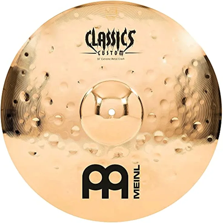 Meinl Cymbals Classics Custom Extreme Metal Crash, 18 Zoll B12 Bronze Becken mit brillantem Finish, starke Stickdefinition und kurzer Sustain