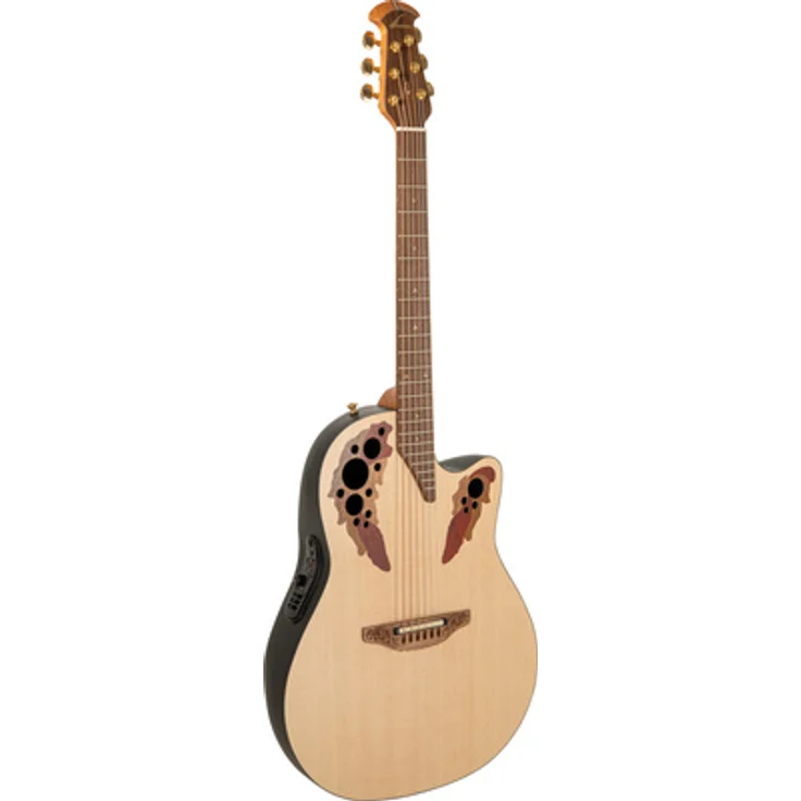 Ovation Pro Elite 1768-4S-G USA, Westerngitarre mit massiver Sitka-Fichtendecke, OCP-1K Pickup und OP-Pro Preamp, 5-teiligem Walnuss-Ahorn Hals, inklusive Koffer