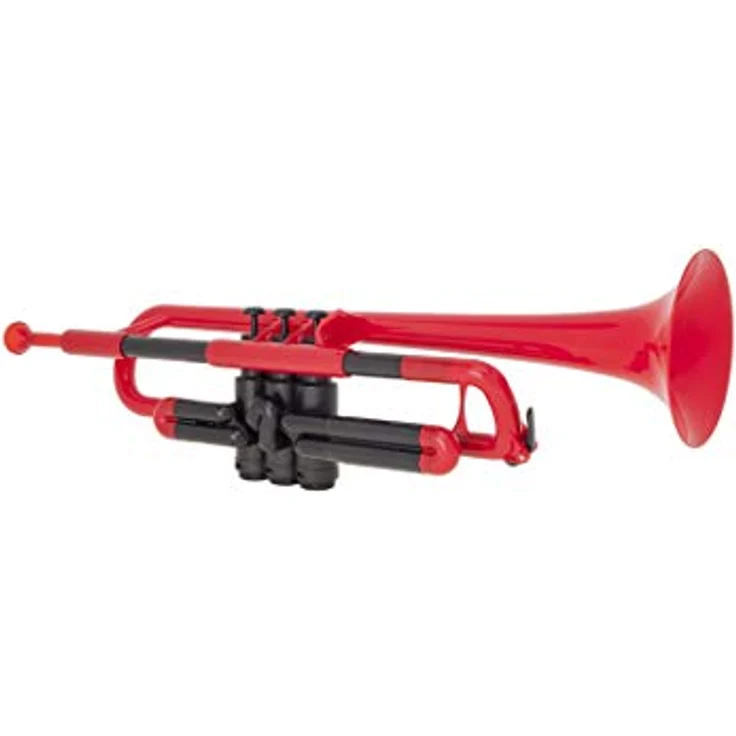 PINSTRUMENTS pTrumpet PTRUMPET1R, Kunststofftrompete in Rot, leicht & ideal für Schulen, inkl. Tragetasche und 2 Mundstücke – Bild 2