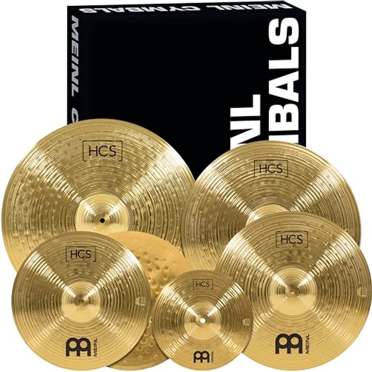 Meinl HCS Expanded Cymbal Set, Schlagzeugbecken aus Messing mit 14" Hi-Hat, 16" Crash, 18" Crash, 20" Ride und 10" Splash – Bild 1