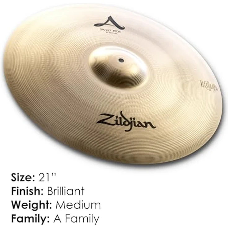 Zildjian 21" A-Series Sweet Ride, Brillant Ausführung, rund klingendes Ridebecken mit mittleren Obertönen – Bild 3