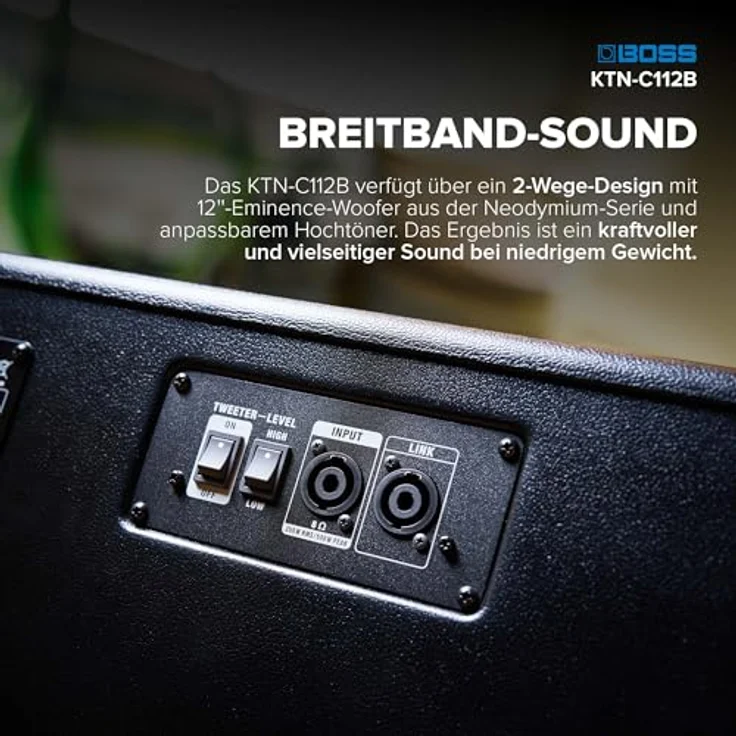 Boss Katana 112 Bass Cabinet, E-Bass Lautsprecherbox mit 1 x 12" NeoDymium Lautsprecher, 250 Watt, schwarz – Bild 3