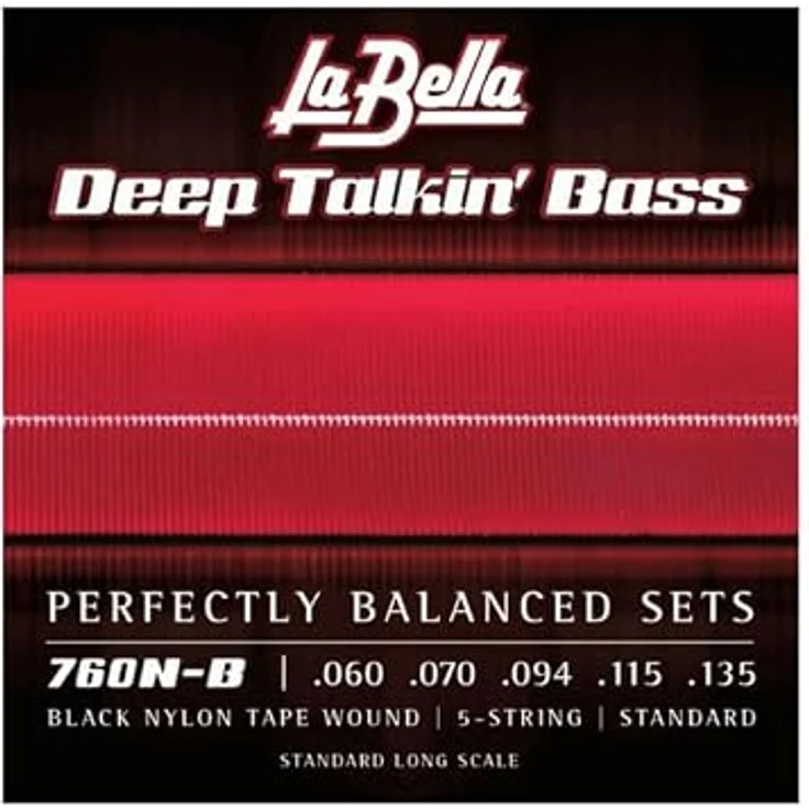 La Bella 760N-B Black Nylon Bass, 060/135 für Fretless-Bässe, schwarz, Edelstahl, hergestellt in den Vereinigten Staaten – Bild 2