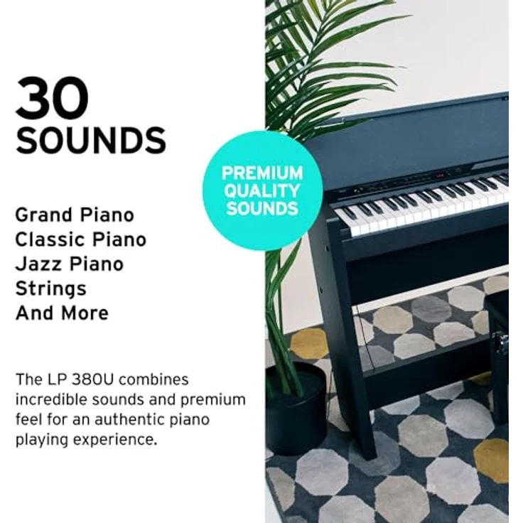 Korg LP-380U RW, Digitalpiano mit 88 Tasten RH3, 30 Sounds, USB Midi und 120-stimmiger Polyphonie, Rosenholz – Bild 2