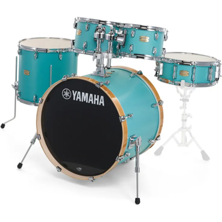 Yamaha Stage Custom Studio MSG, Kesselsatz mit 6-lagigen Birkenholzkesseln, Matte Surf Green, Chrom Hardware