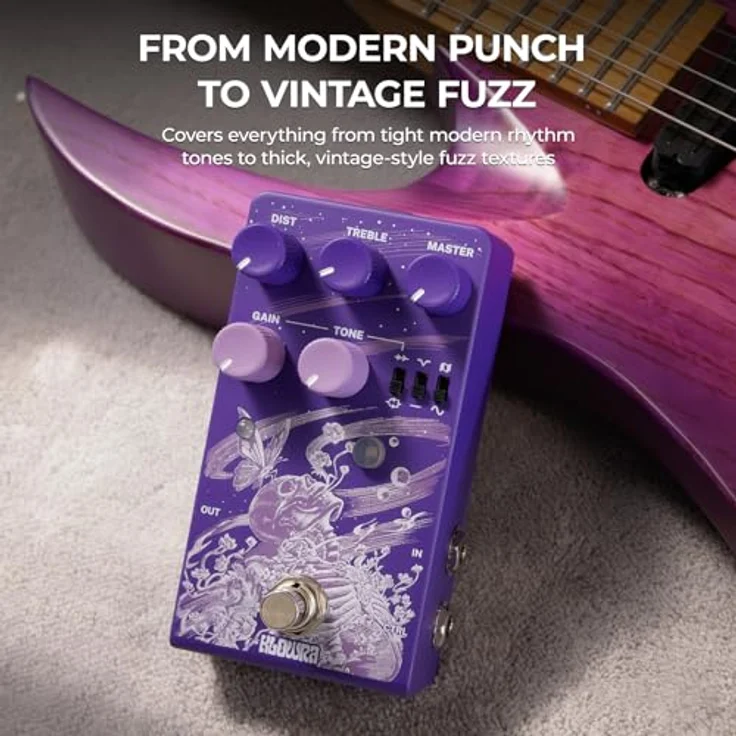 Klowra Gnash Analog Distortion, Dual-Channel Overdrive-Pedal mit Wavefolder- und Mid-Cut-Modul, true bypass – Bild 4