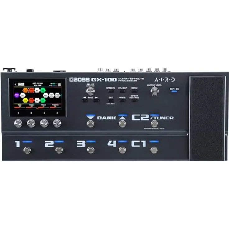 Boss GX-100, Gitarren-Multieffektpedal mit 23 Verstärkertypen, 150 BOSS Effekten und 200 Speicherplätzen