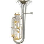 Thomann BR 801GP Superior Bb-Baritonhorn, 4 Perinetventile, versilbert mit Gold Trim Kit, inkl. Mundstück und Formetui