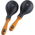 Meinl PM2BK Maracas, Percussion Instrument im Paar, Schwarz mit grober Körnung