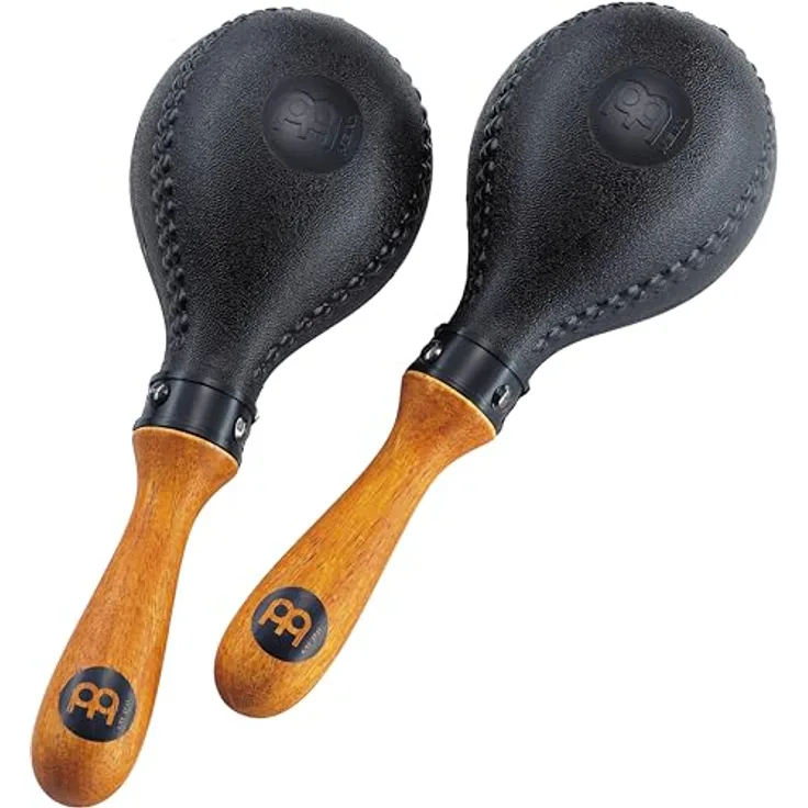 Meinl PM2BK Maracas, Percussion Instrument im Paar, Schwarz mit grober Körnung