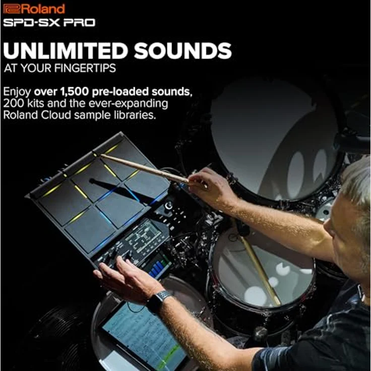 Roland SPD-SX PRO Sampling Pad, 9 Schlagflächen, 32 GB Speicher, 1550 Sounds, 4,3" Farbdisplay – Bild 6