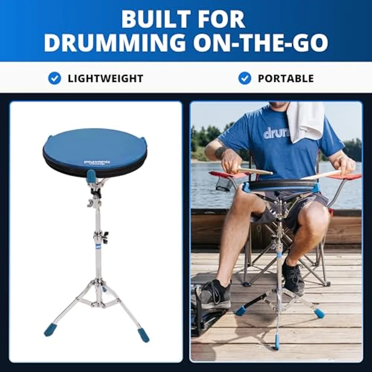 Drumeo PadStand, Snare Drum Ständer für Practice Pads bis 12", höhenverstellbar von 61cm bis 83cm, drehbarer Korb – Bild 3