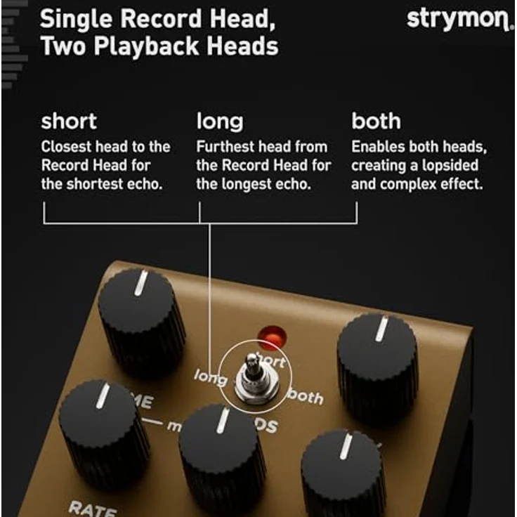 Strymon Olivera Delay, Effektpedal für E-Gitarre mit klassischer Oil Can Echo Emulation, unabhängige Stereoausgänge – Bild 6