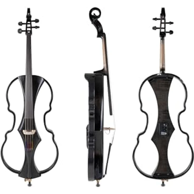 GEWA E-Cello Novita 3.0-4/4, elektronisches Cello mit Carbonrahmen, Massivholz-Korpus und Preamp-System, schwarz, Made in Germany – Bild 2