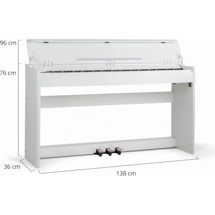 McGrey DP-18 WM E-Piano, 88 gewichtete Tasten mit Hammermechanik, 128 Klänge, Weiß matt – Bild 4