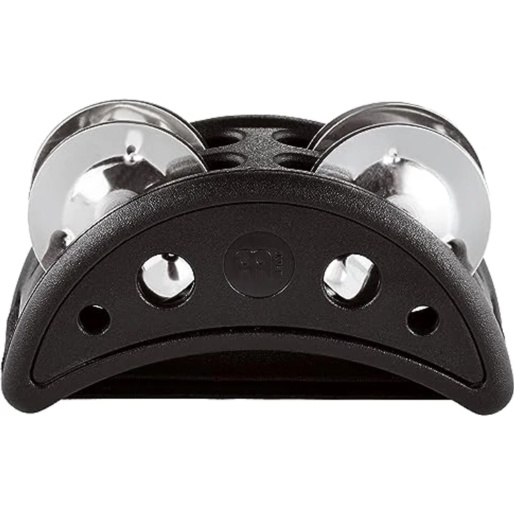 Meinl CFJS2S-BK Foot Tambourine, ergonomisches Design, aus Kunststoff mit Edelstahl-Jingles, schwarz – Bild 1