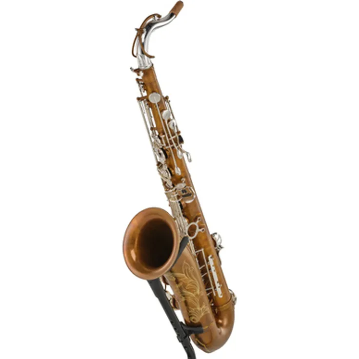 Forestone GX Colors Silver Vintage Tenor, Tenorsaxophon aus Messing mit versilbertem und cognac lackiertem Finish, handgraviertem Schallbecher, Pisoni Pro Polster und ergonomischem Design.