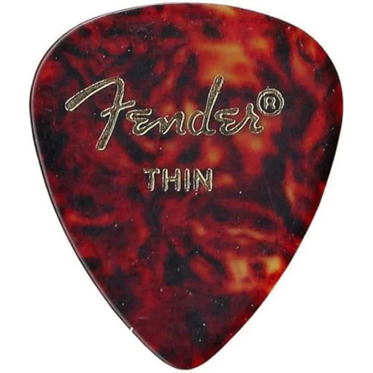 Fender Classic Celluloid Pick Set Shell T 12, 12 Stück dünne Plektren in klassischer 351 Form – Bild 2