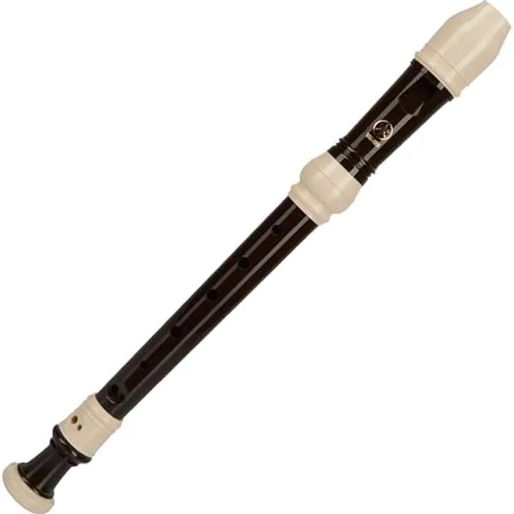 Yamaha YRS-31 Soprano Recorder, deutsche Griffweise, Doppelloch, ABS-Kunststoff, dunkelbraun mit weißen Ringen, inkl. Tasche und Zubehör