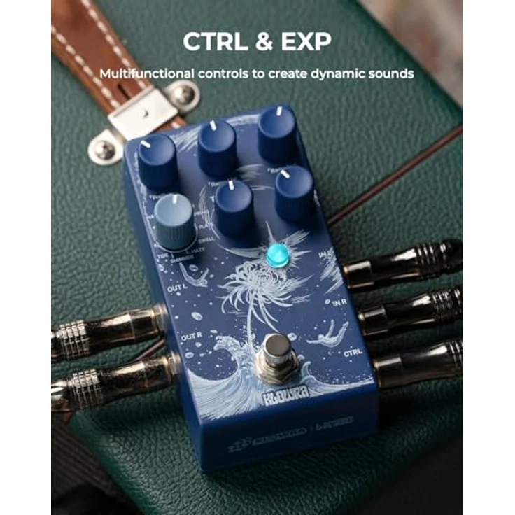 Klowra Limbo Stereo Reverb, Effektpedal mit 9 Stereo Reverb-Modi, 24-Bit Soundqualität und USB-C für Firmware-Updates – Bild 4