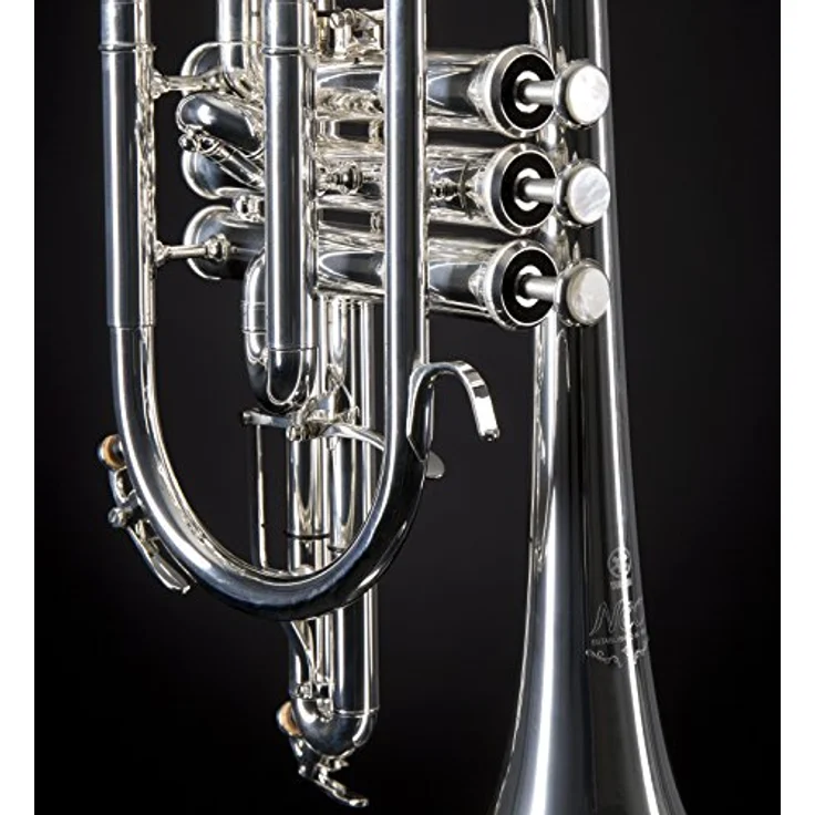 Yamaha YCR-8335 GS 02 Bb-Kornett, NEO-Serie Profiklasse mit 11,9 mm Bohrung, einteiliges Goldmessing-Schallstück, versilbert, inkl. Koffer und Mundstück – Bild 5