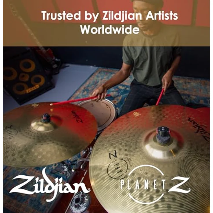 Zildjian 14" Planet Z Hi-Hat, Messing, Medium Top Becken, Heavy Bottom Becken, Regular Finish, Made in U.S.A. – Bild 6